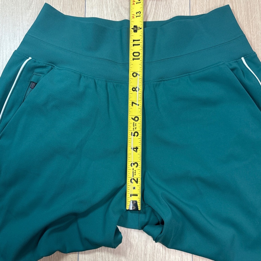 Athleta Venice Joggers Green Teal White Piping High Rise Pants 854423-11 Medium - Picture 4 of 7